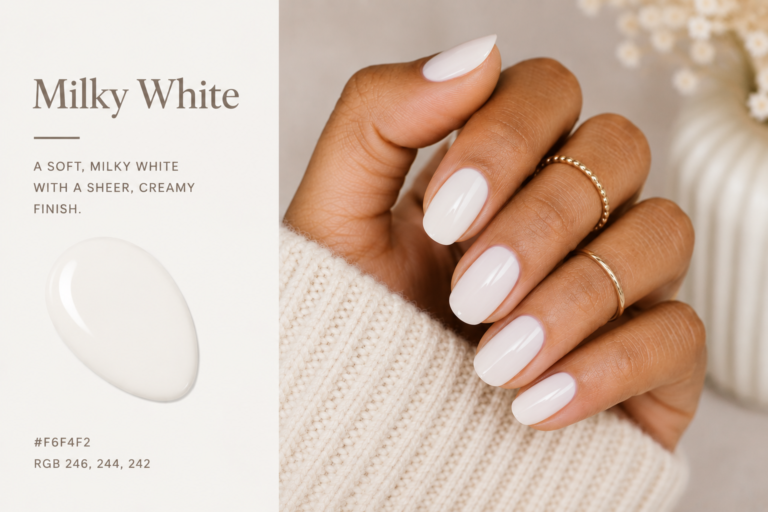Milky white nails