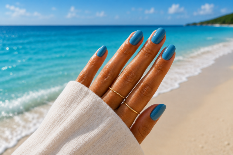 Ocean blue nails