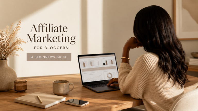 Cozy home office with affiliate marketing guide